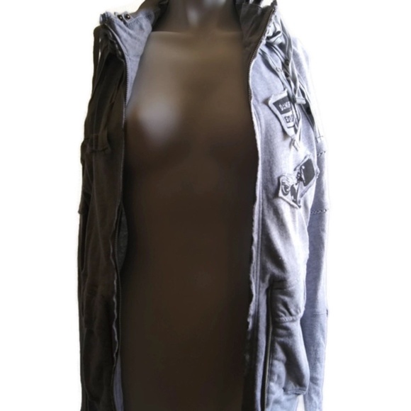 Daytrip Zip Up Hoodie Gray 100% Cotton SM - Picture 4 of 8